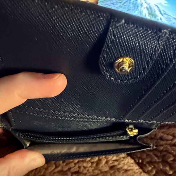 Michael Kors Navy Blue Wallet with Gold Accents - Picture 5 of 8